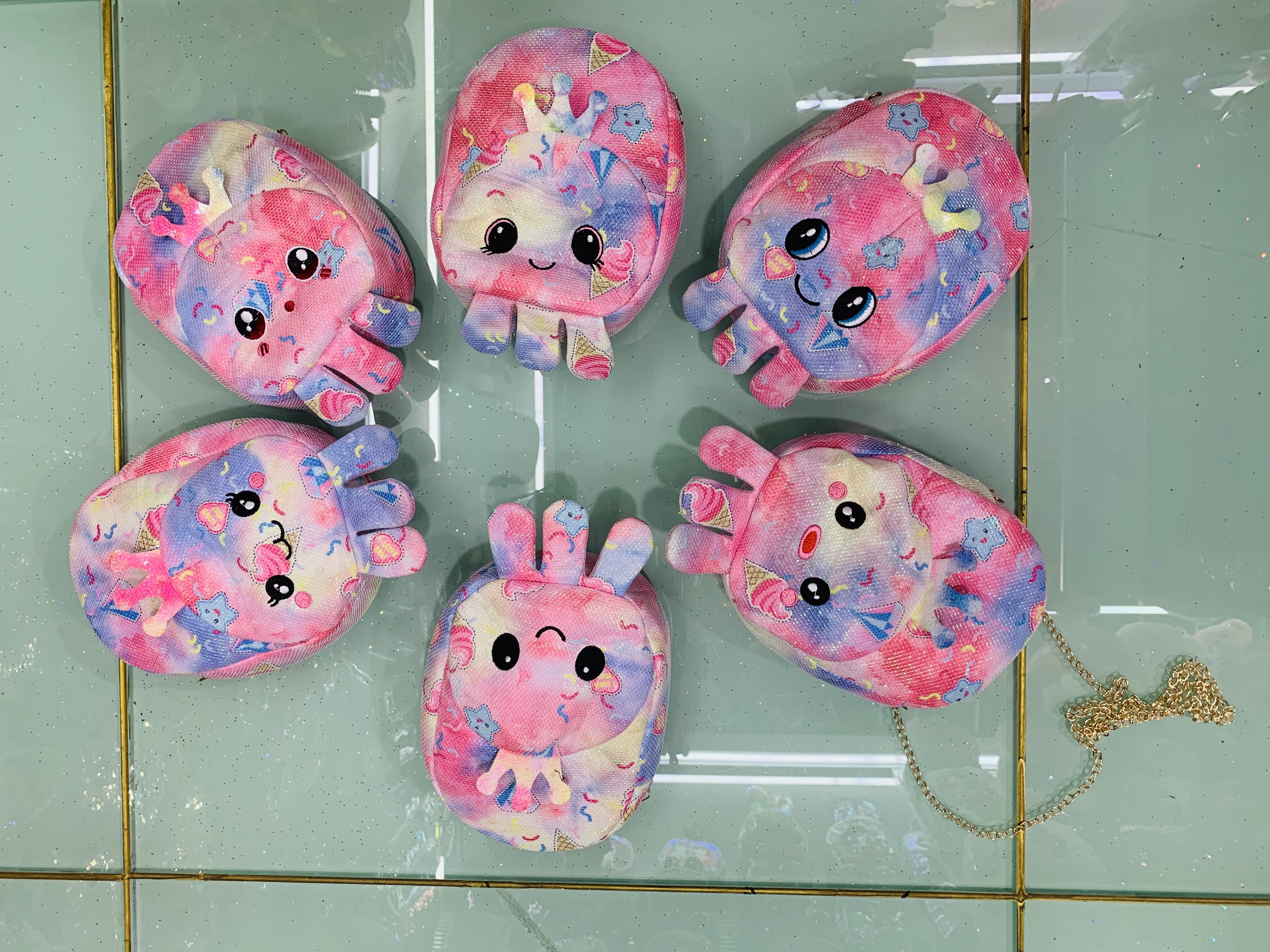 Plush crossbody bag, plush cartoon crossbody bag, new cute cartoon printed octopus crossbody bag for children Item Picture