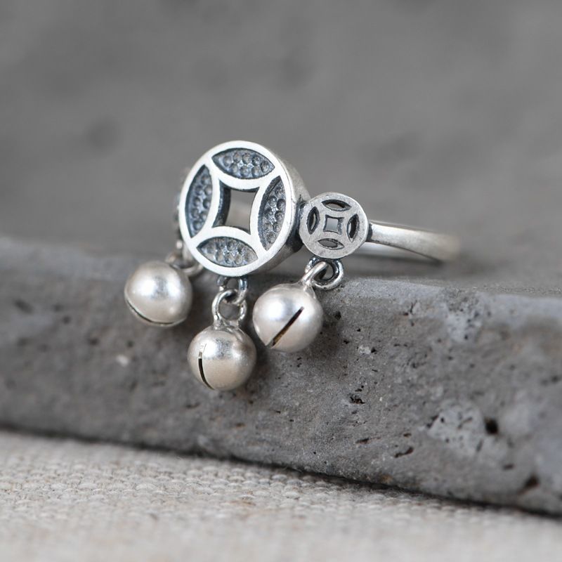 60 Thai love you Taoist nine-word truth ring Fashion men cool ring light luxury index finger ring personality niche lettering