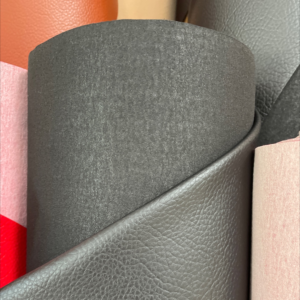 Black leather sofa leather belt accessories with large lychee pattern dlz043 details Picture