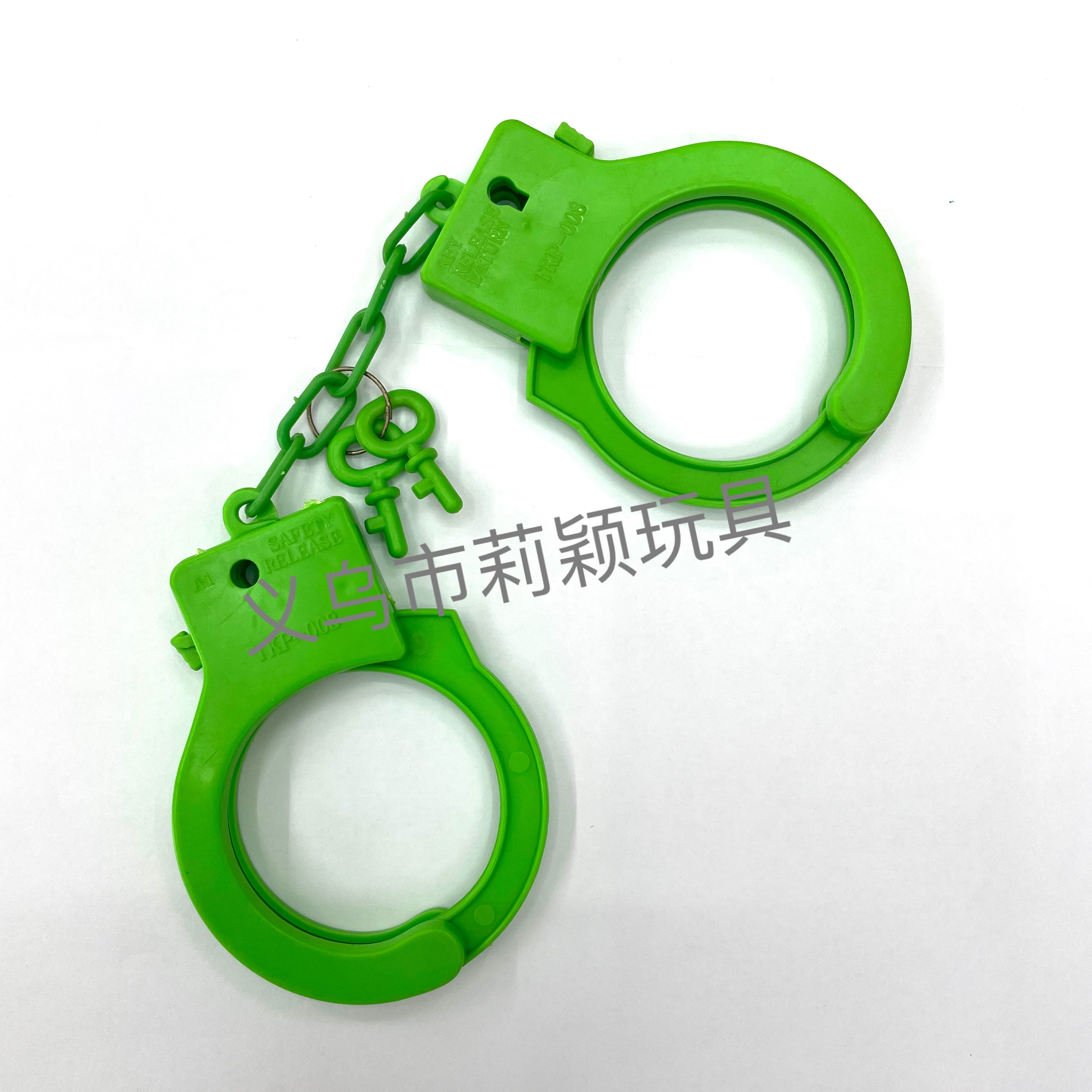 玩具手铐 万圣节手铐 情侣手扣 塑胶彩色本色手铐详情2