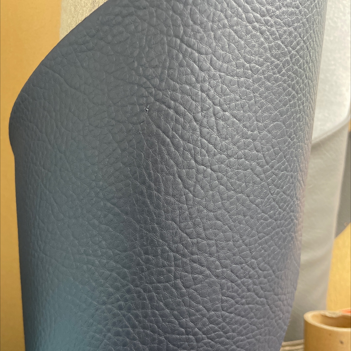 Leather fabric with a large lychee pattern, leather sofa, leather belt and accessories, deep blue dlz017