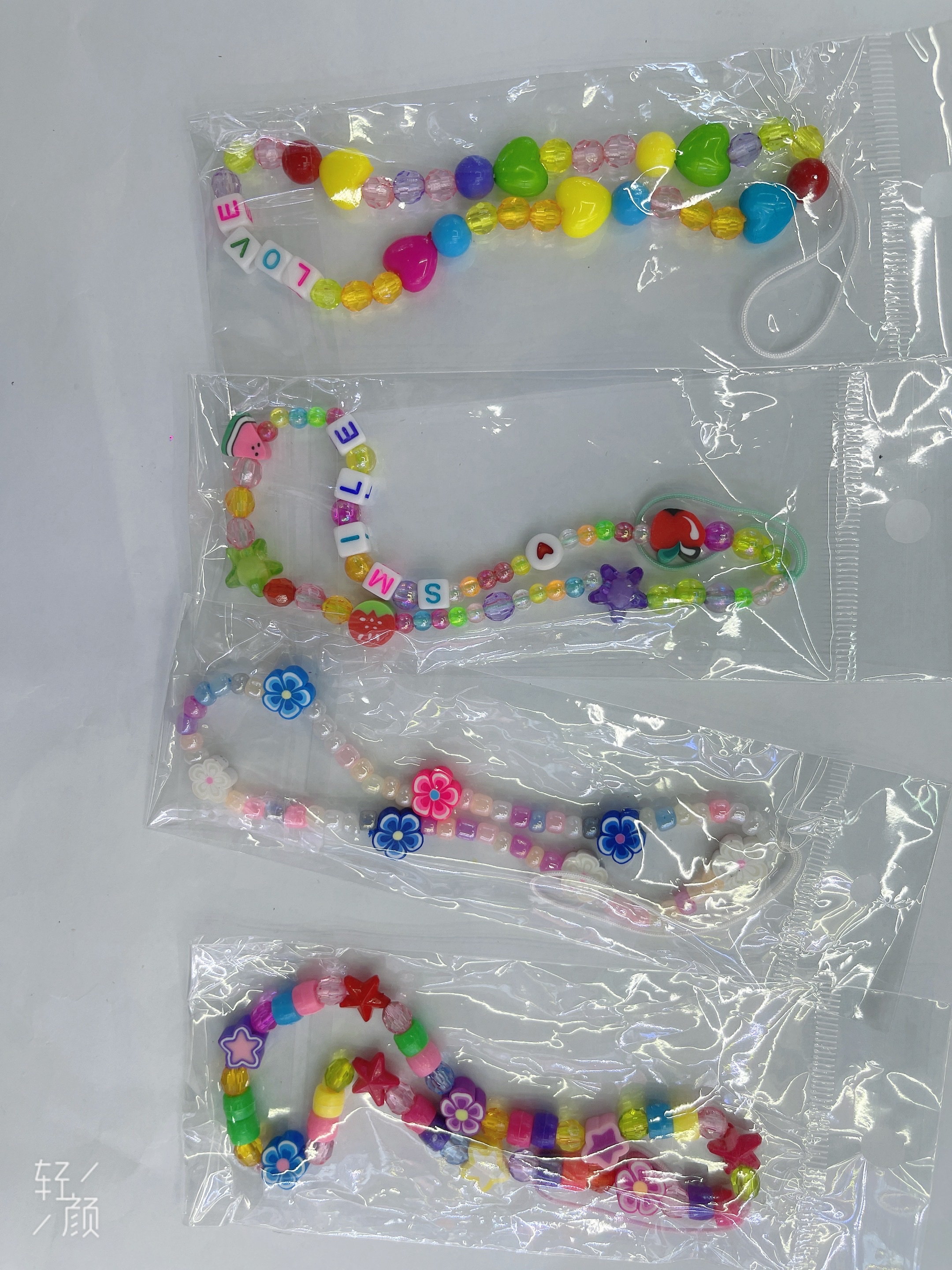 手机挂绳 手机链 20厘米 彩色软陶片爱心手机链 创意树脂爱心手机挂绳防丢挂链  详情图14