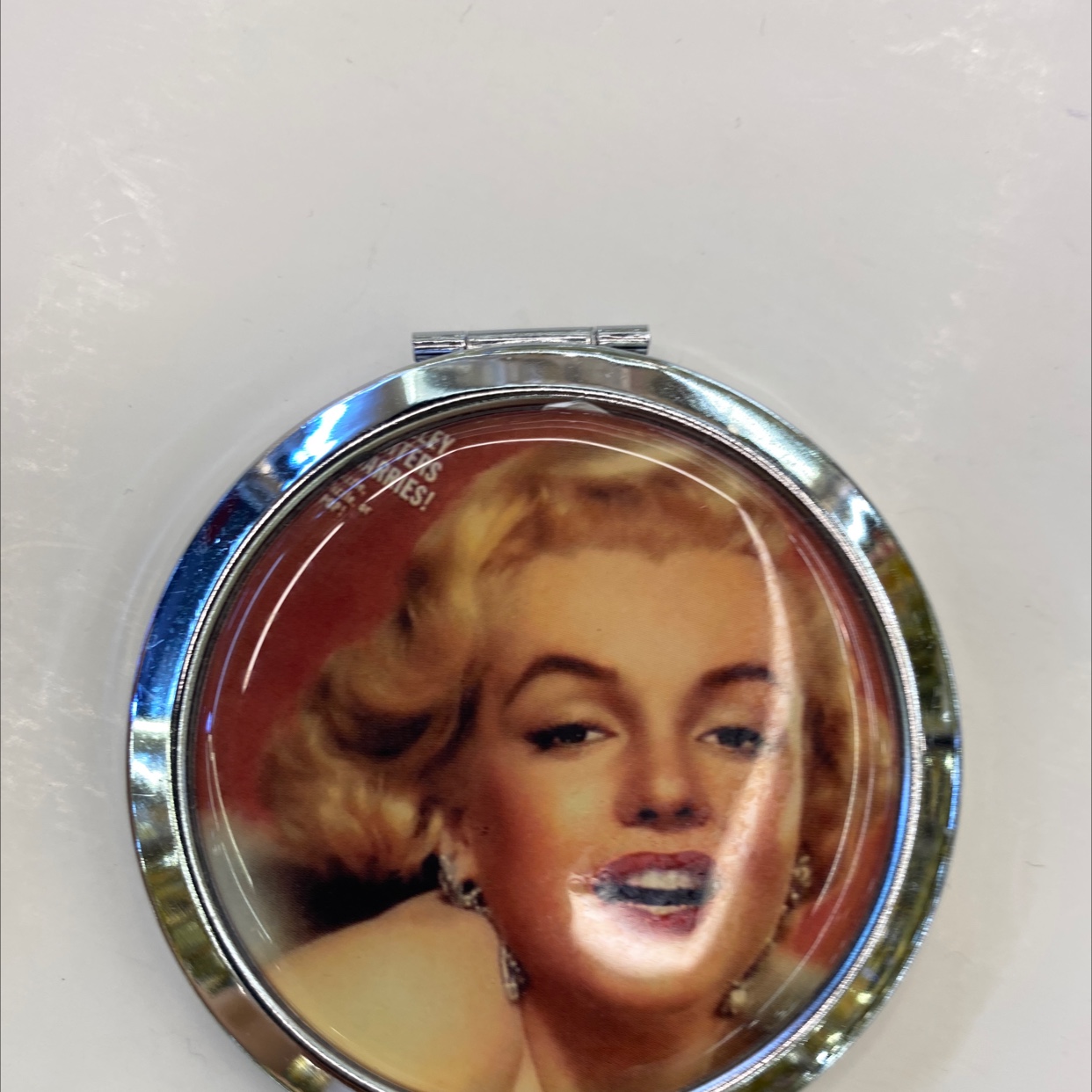 迪梦斯工艺品珠宝首饰盒镜子手工定制创意礼品镜子塑料黑底仿贝壳花图案镜子赫本梦露图案详情图5