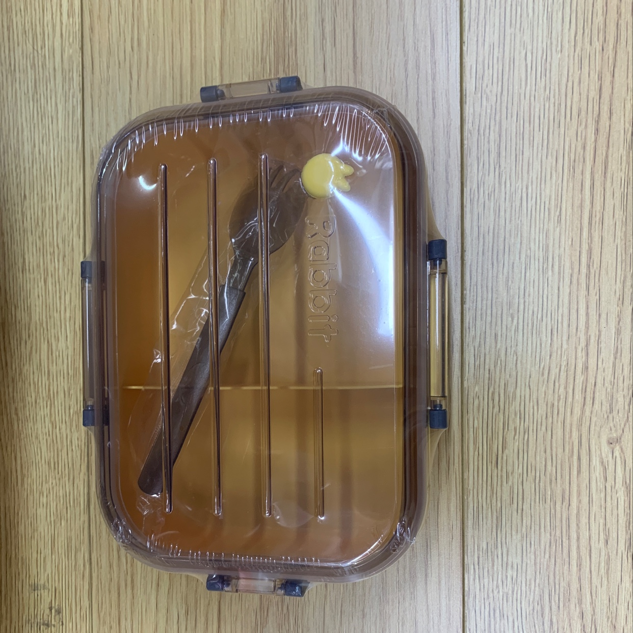 New transparent lunch box student lunch box divided lunch box details Picture