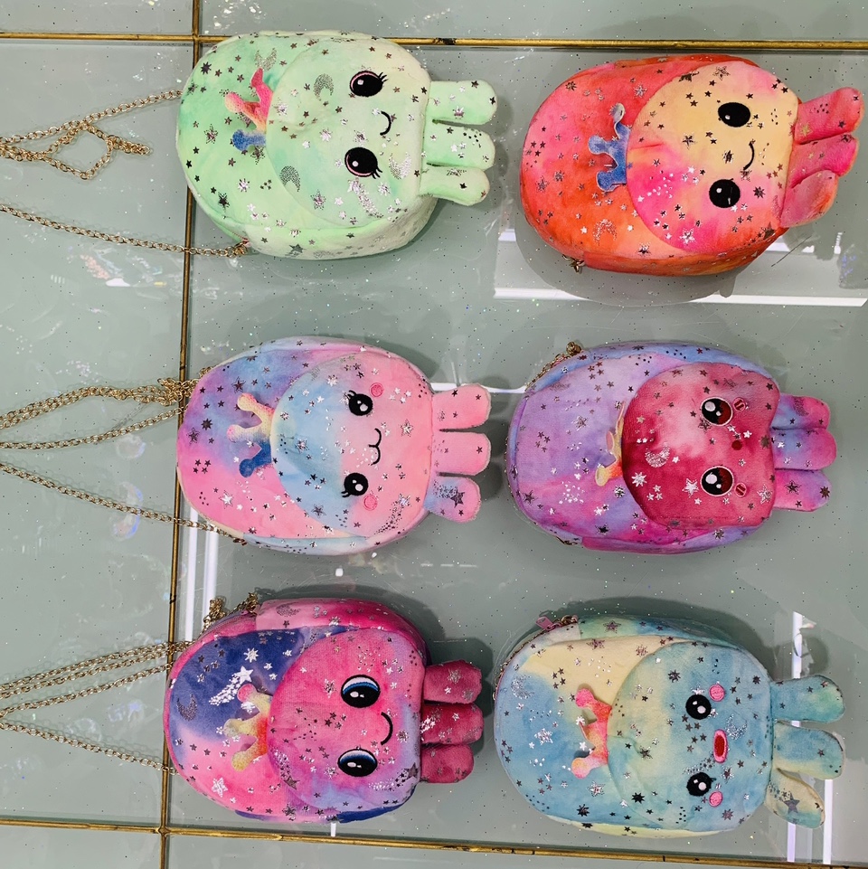 Plush crossbody bag, plush crossbody bag, plush toy, new cute cartoon octopus crossbody bag