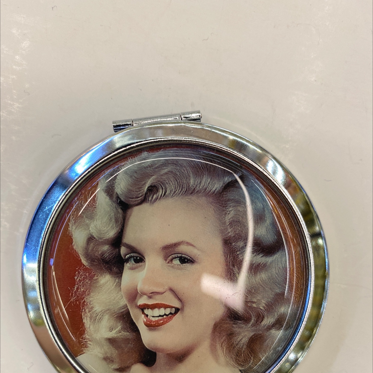 迪梦斯工艺品珠宝首饰盒镜子手工定制创意礼品镜子塑料黑底仿贝壳花图案镜子赫本梦露图案详情图7