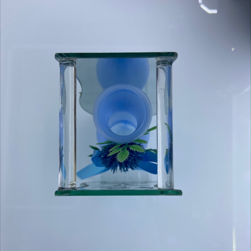 博雅LF-SS-80小号花瓶形点漂亮梅花钻蓝色仿真花塑料瓶一花瓶细节图