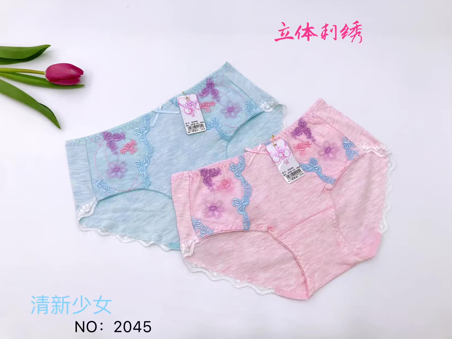 Manufacturers Direct Seamless Underwear Soft Super Elastic Color Super Multi-Mesh Hollowed Out Girl Small Waist Underwear 2045 details Picture