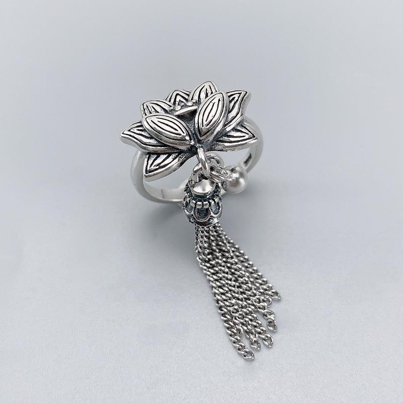 55 Thai love you Taoist nine-word truth ring Fashion men cool ring light luxury index finger ring personality niche lettering