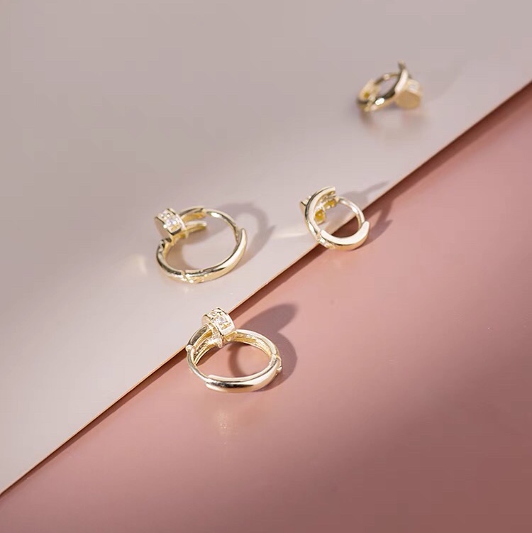 Earrings for women Gold earrings Simple nail earrings buckle earrings bone earrings
