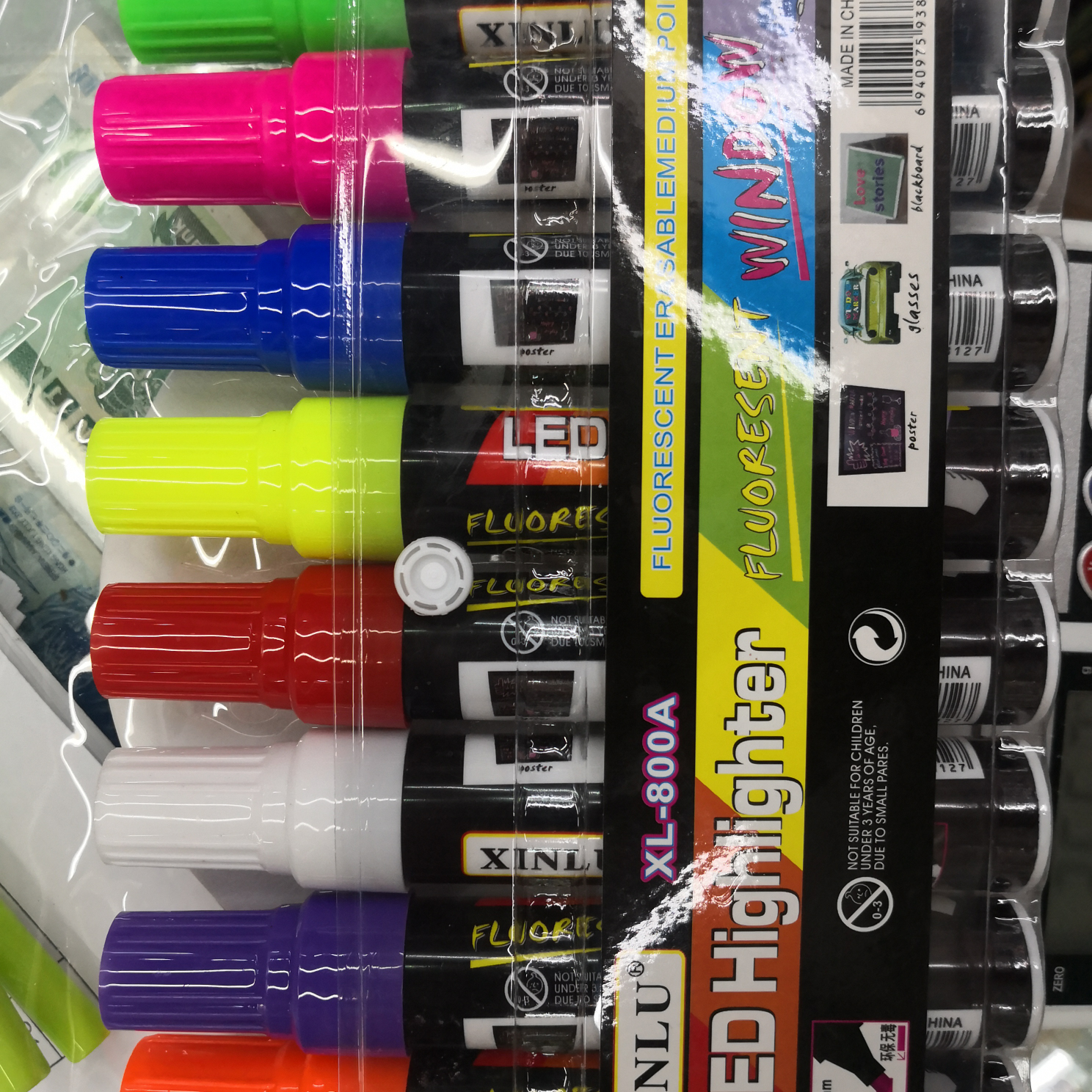 Yiwu Boyang Pen and Ink Products Store offers XL-800A-8 color PVC bag packaging for electronic highlighter pen tips