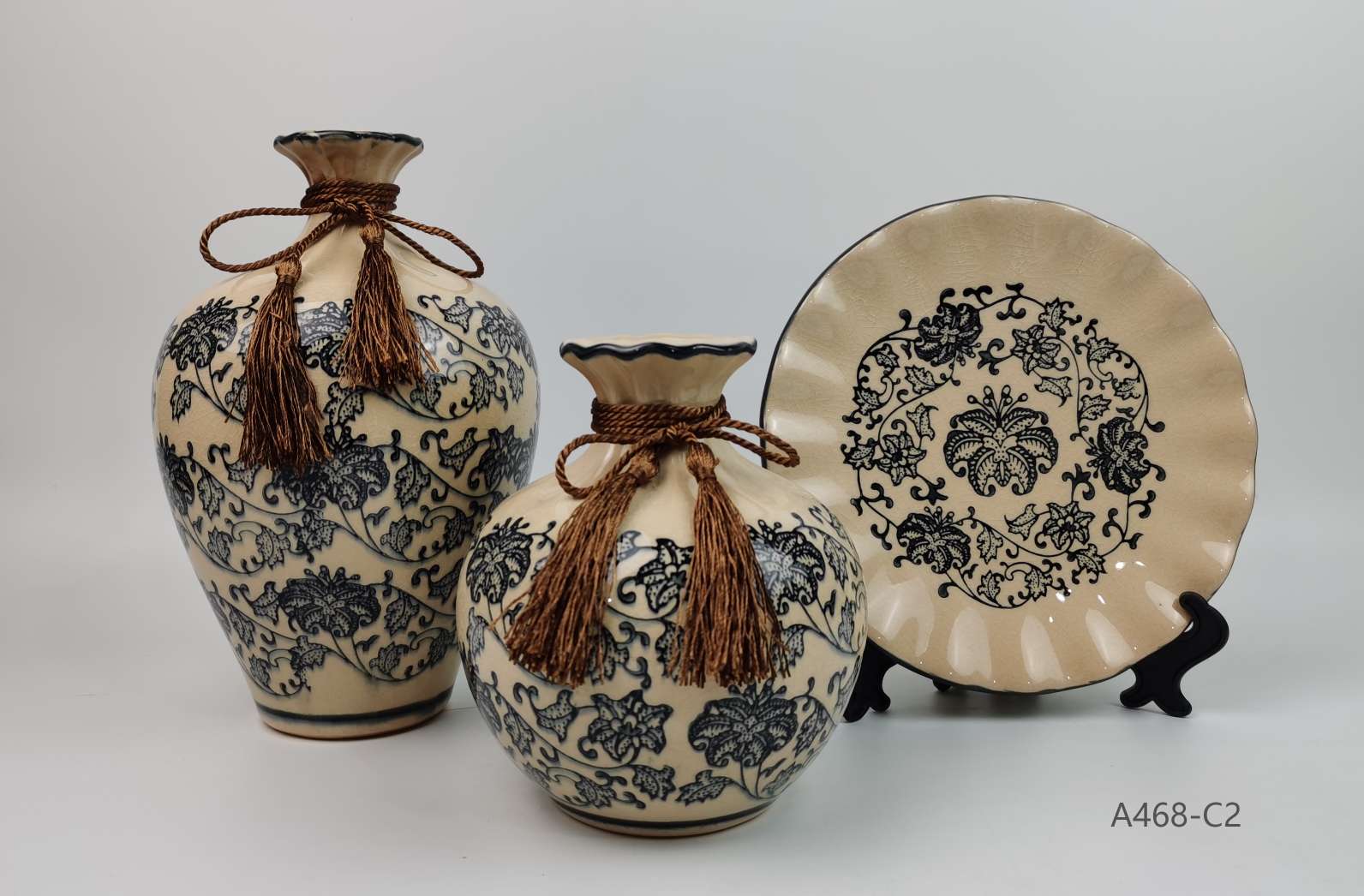 欧式小号陶瓷手绘三件套插花花瓶婚庆软装酒店家居客厅玄关装饰工艺品批发详情图2