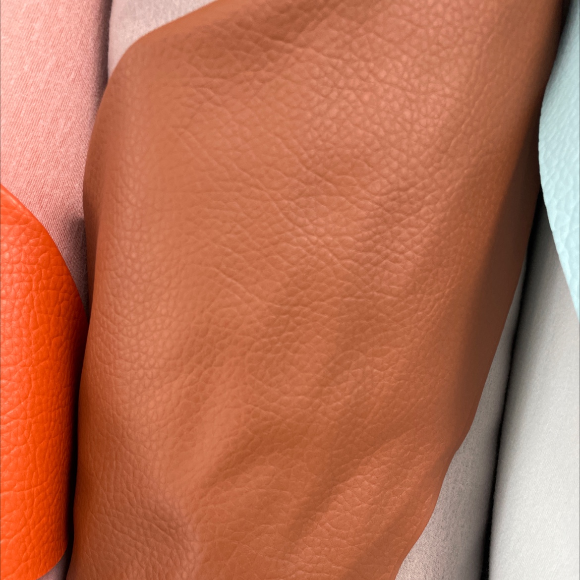Large lychee-patterned leather fabric, leather sofa, leather belt, accessories, light brown dlz022 Specification image