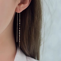 Earline female personality commuter plain golden lip chain earrings