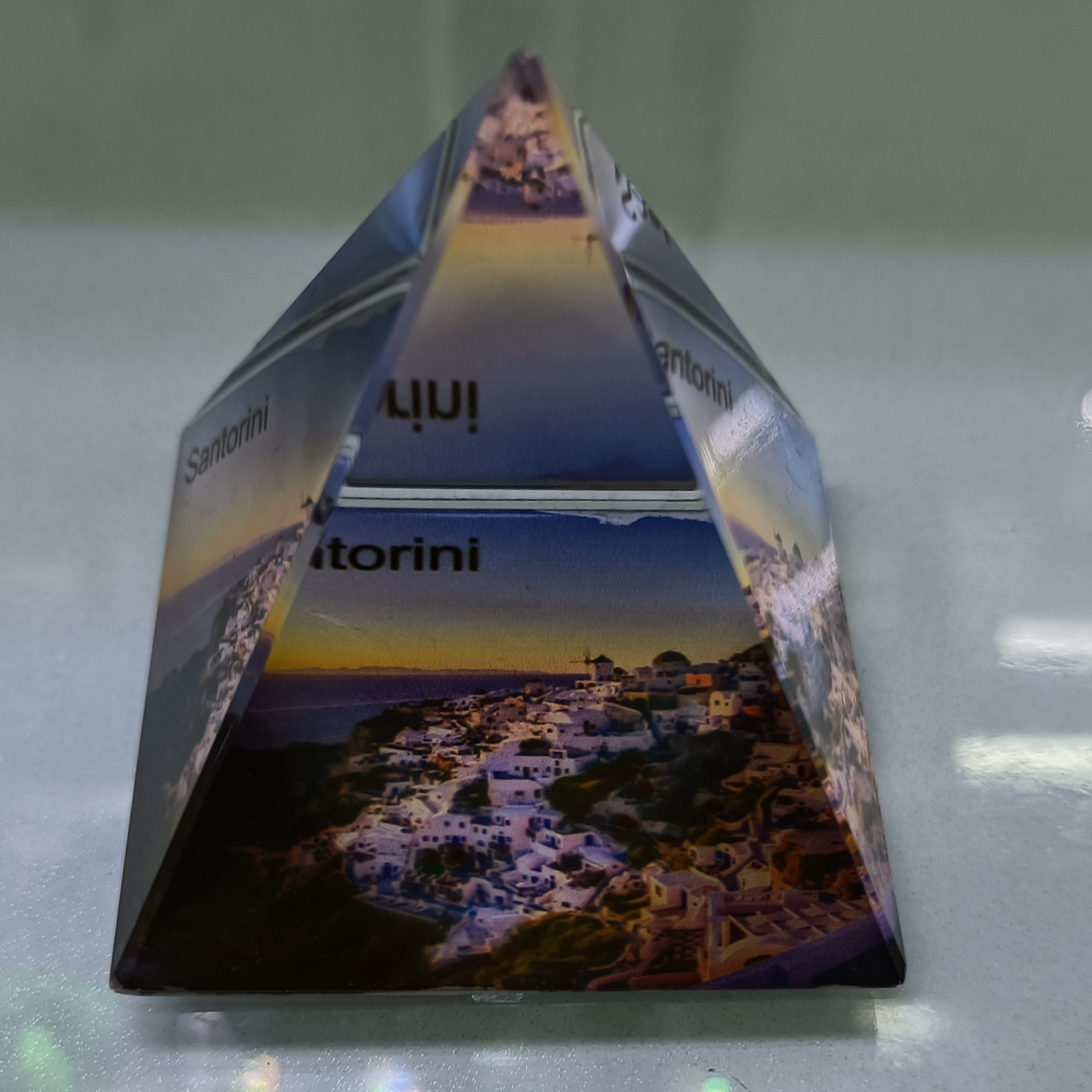 严凡水晶工艺7951浮雕三角50金字塔三角水晶纪念品