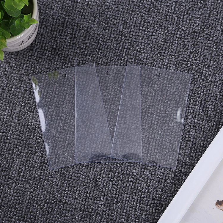 Customized transparent PVC clothing tag bags, flat-mouth collar label price bags, high-quality thickened pvc frosted bags Item Picture