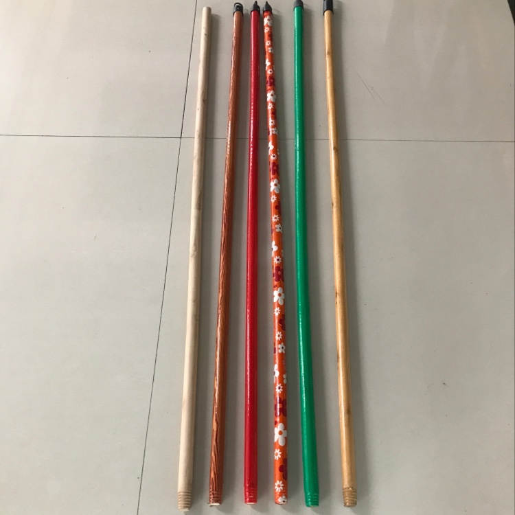 Plastic coated wood pole Paint wood pole Wood grain pole flower pole broom pole Mop pole White wood pole