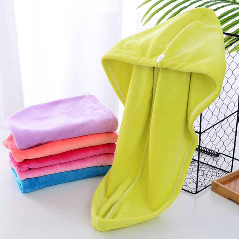 Superfine fiber absorbent dry hair cap, quick-drying, soft and comfortable, long hair thickened headscarf, ladies' shower cap, 25*65cm Item Picture