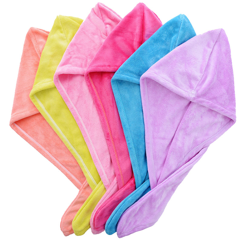 Superfine fiber absorbent dry hair cap, quick-drying, soft and comfortable, long hair thickened headscarf, ladies' shower cap, 25*65cm