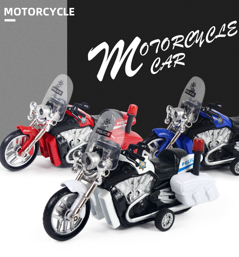 Simulación de aleación de motocicleta modelo de coche de policía bebé niños juguetes huai fuerza sonido luz niño regalo coche de juguete Specification image