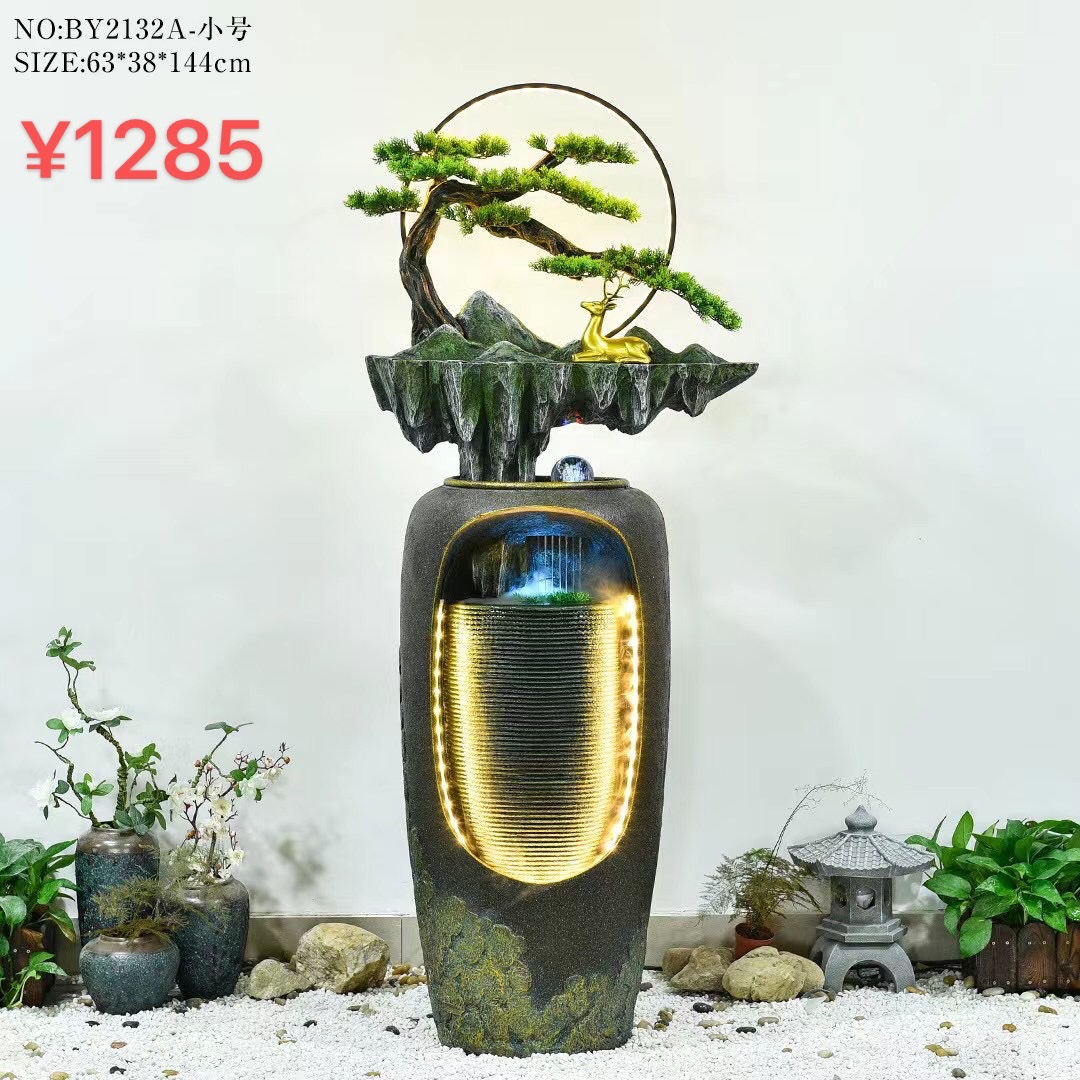 诸葛工艺庭院流水摆件阳台鱼池造景顶楼花园装饰布置景观鱼缸喷泉雾化加湿器爆款7279-279
