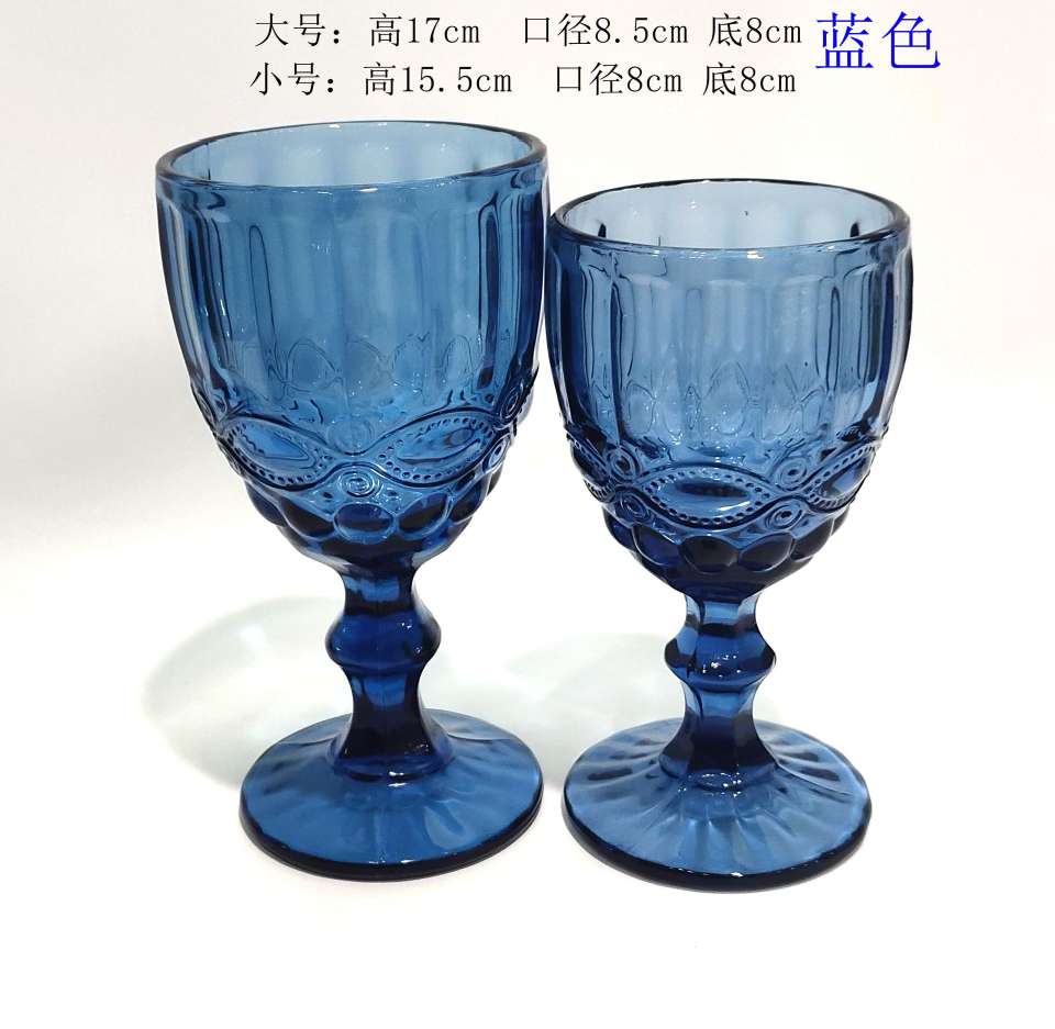 Factory direct sales of creative high-end European retro snake-patterned relief glass cups, wine glasses, juice cups and colorful tall glasses detail image 4