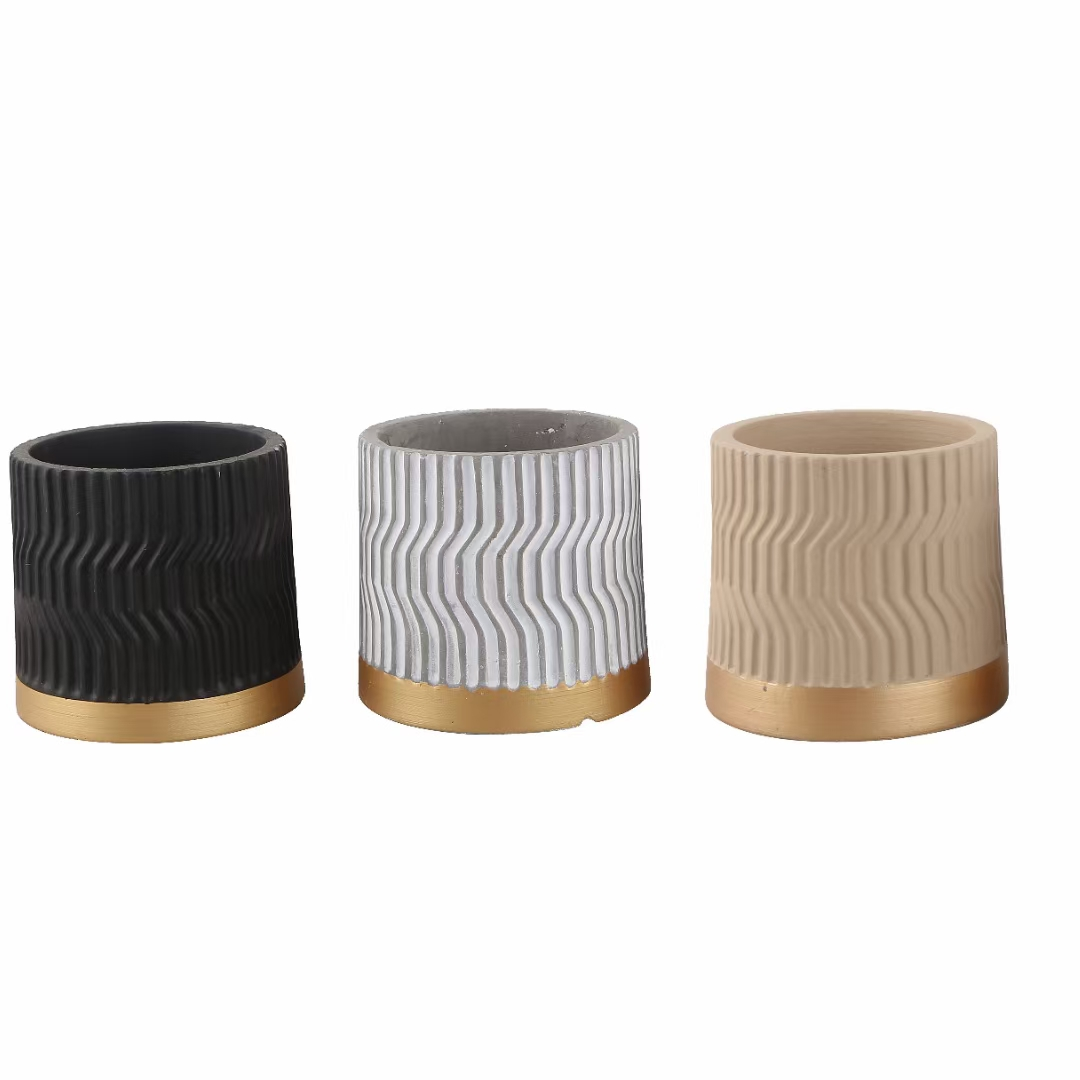 Xds8050621 Ceramic Cement Flowerpot 3 Color Mixed European And American Style Home Decoration Flowerpot Succulent Flowerpot