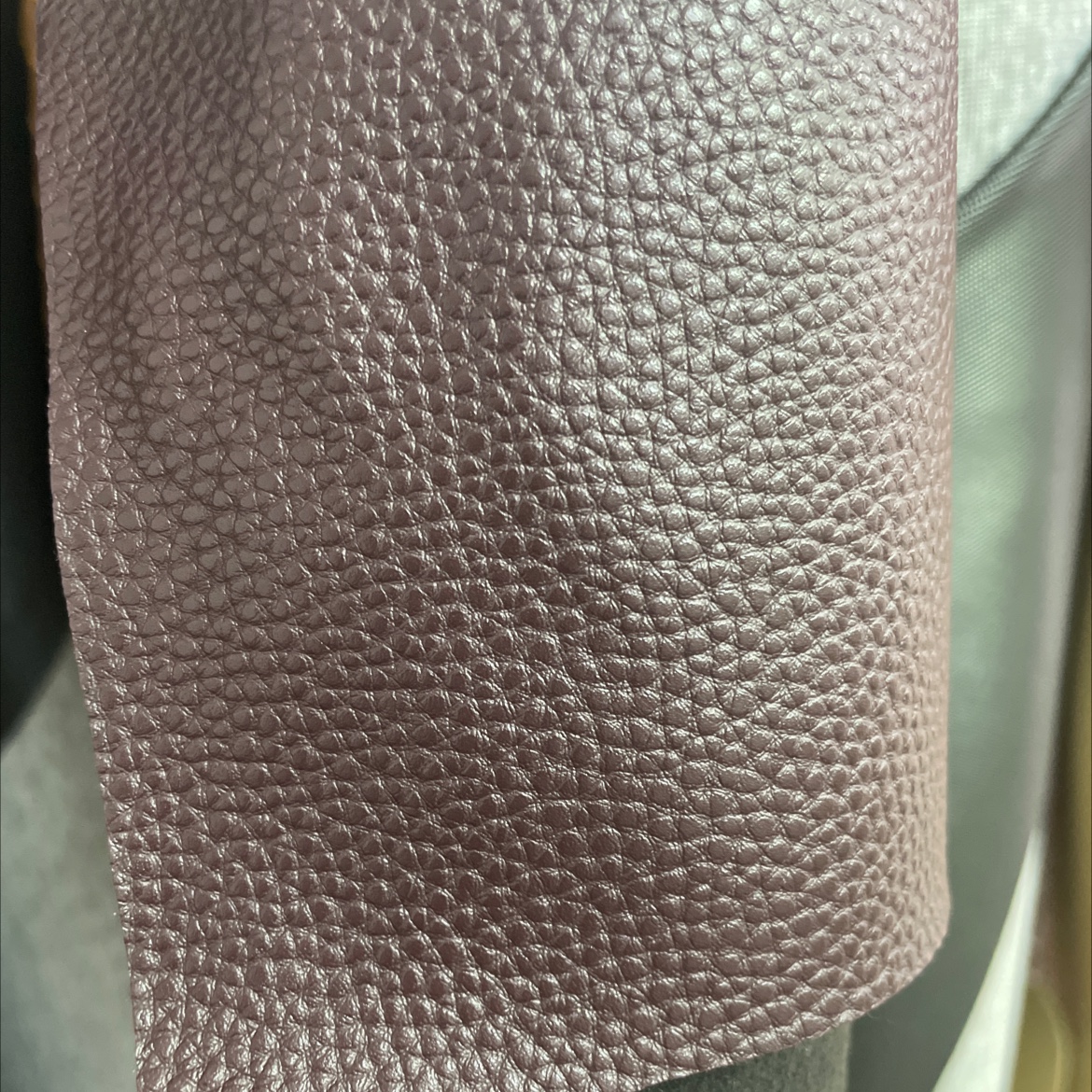 Classic lychee-patterned leather fabric, leather bags, sofa belts, accessories, dark brown jdlz002 Specification image
