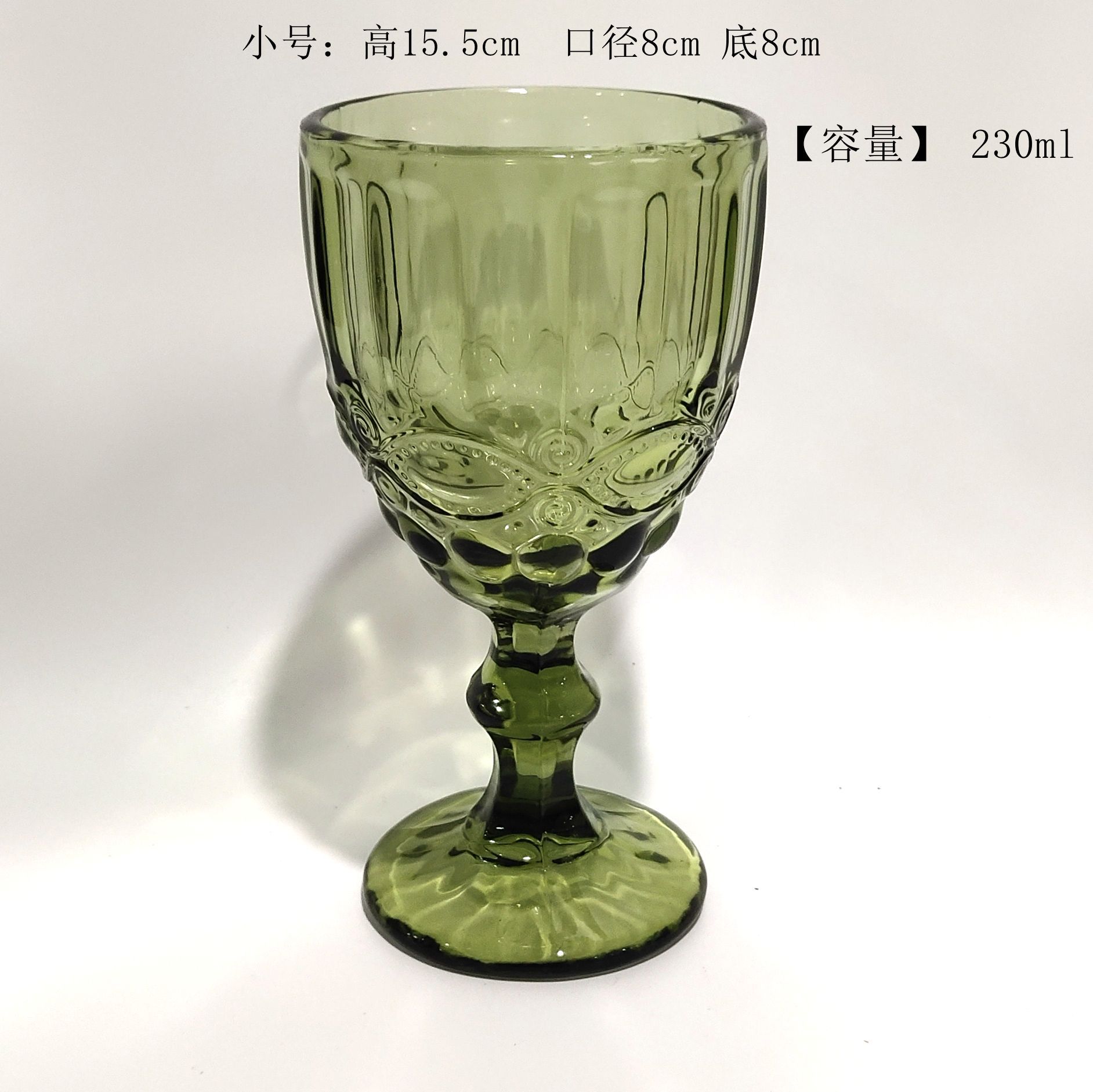 Factory direct sales of creative high-end European retro snake-patterned relief glass cups, wine glasses, juice cups and colorful tall glasses detail image 6