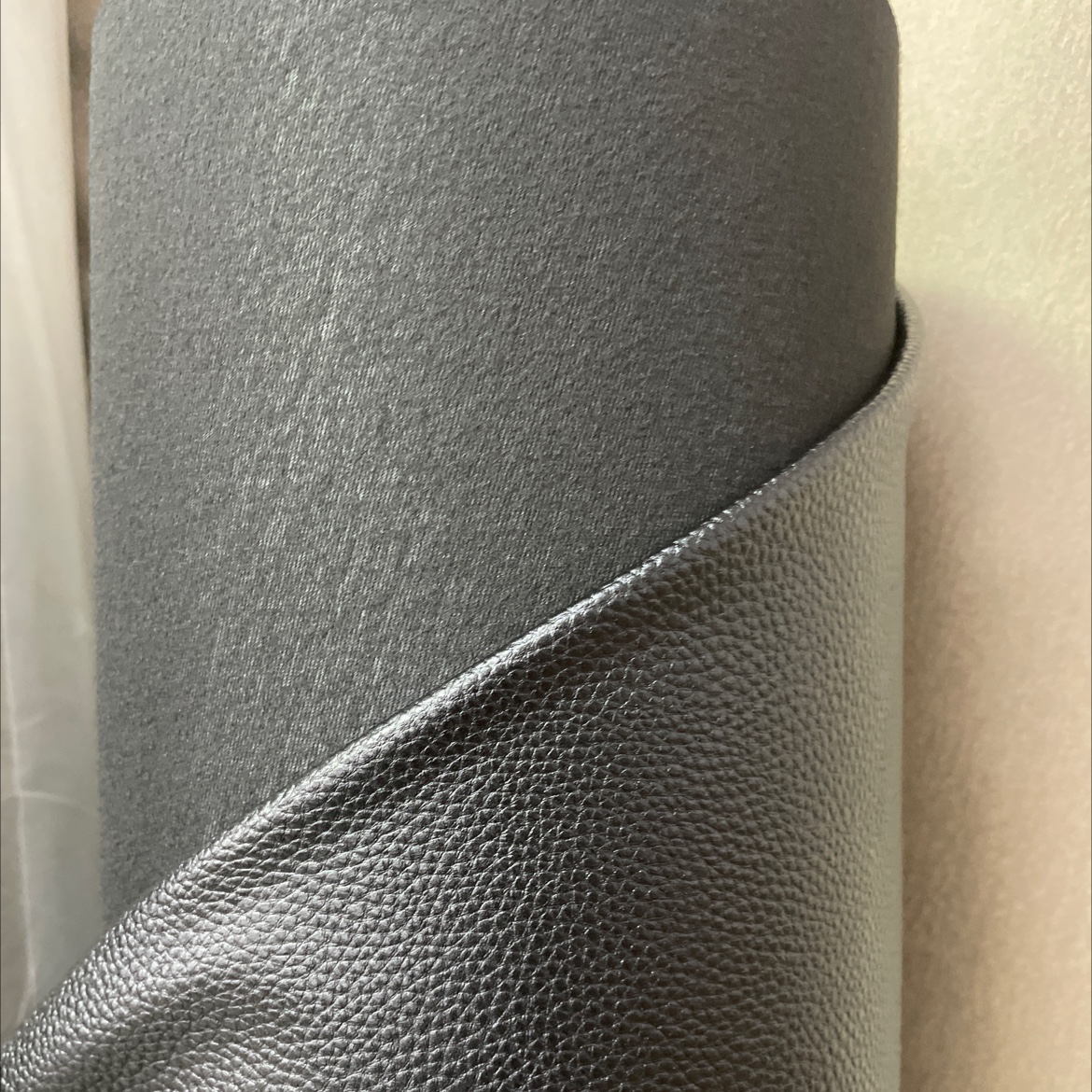 Classic lychee-patterned leather fabric, leather bags, sofa belts, accessories, black jdlz001 details Picture