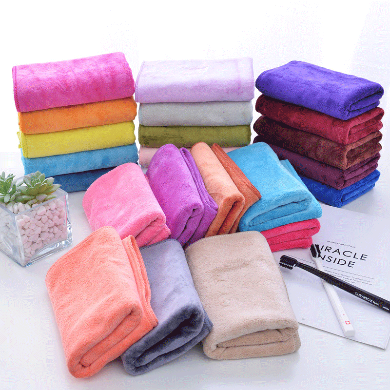 Ultra-fine fiber quick-drying towel 35*75 thickened quick-absorbing hair towel for beauty salon Baotou can be customized with logo details Picture