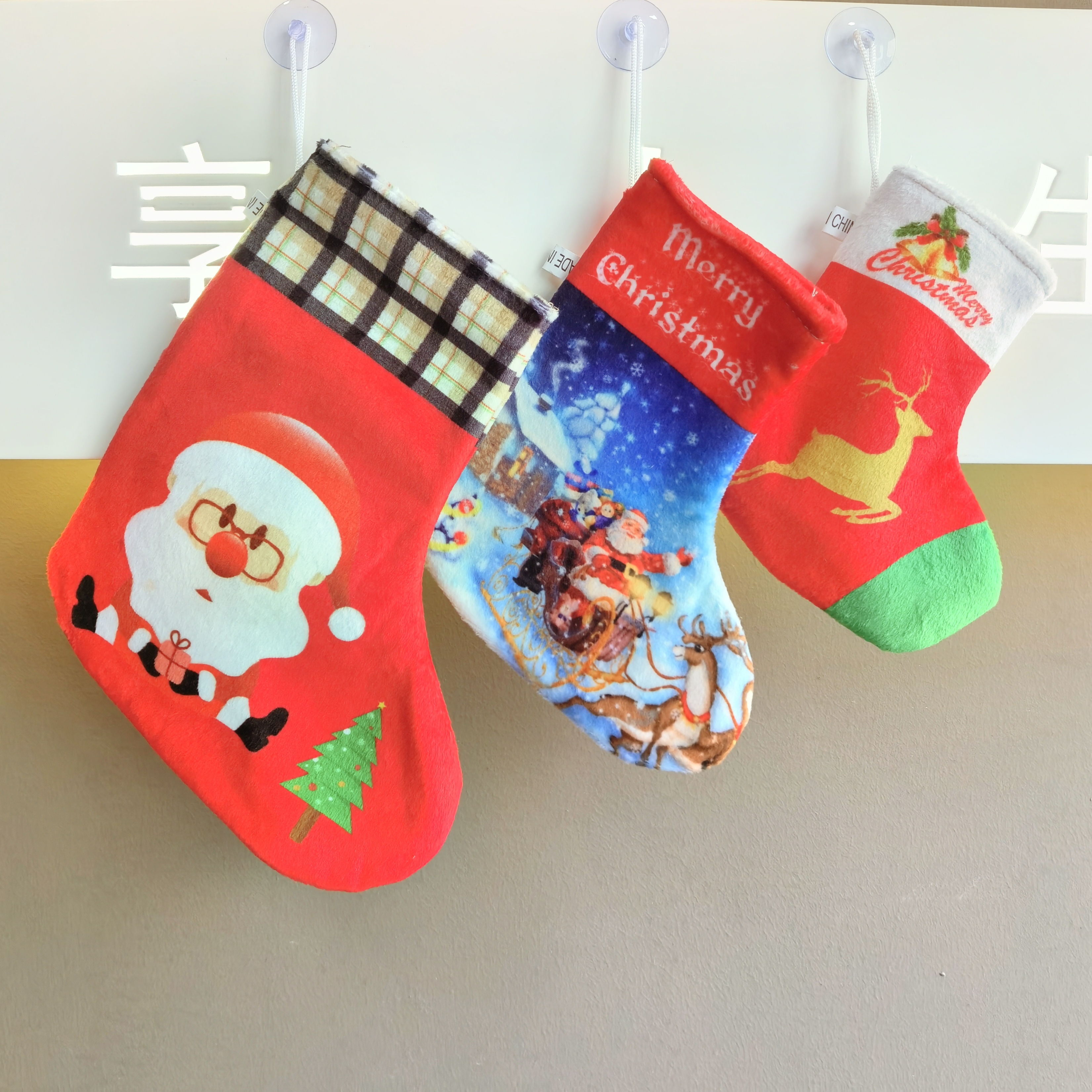 Christmas stocking pocket, Christmas gift bag, money bag, Santa Claus, Christmas stocking suction cup pendant, Christmas wallet