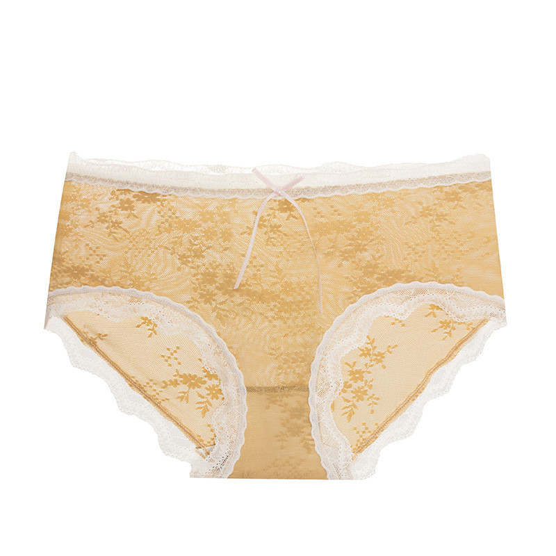 Yiwu Good Goods New Japanese Jacquard Lace Underwear Women's Waist Sexy Without Trace Breathable Pure Cotton Comfortable Crotch For Women Briefs Specification drawing