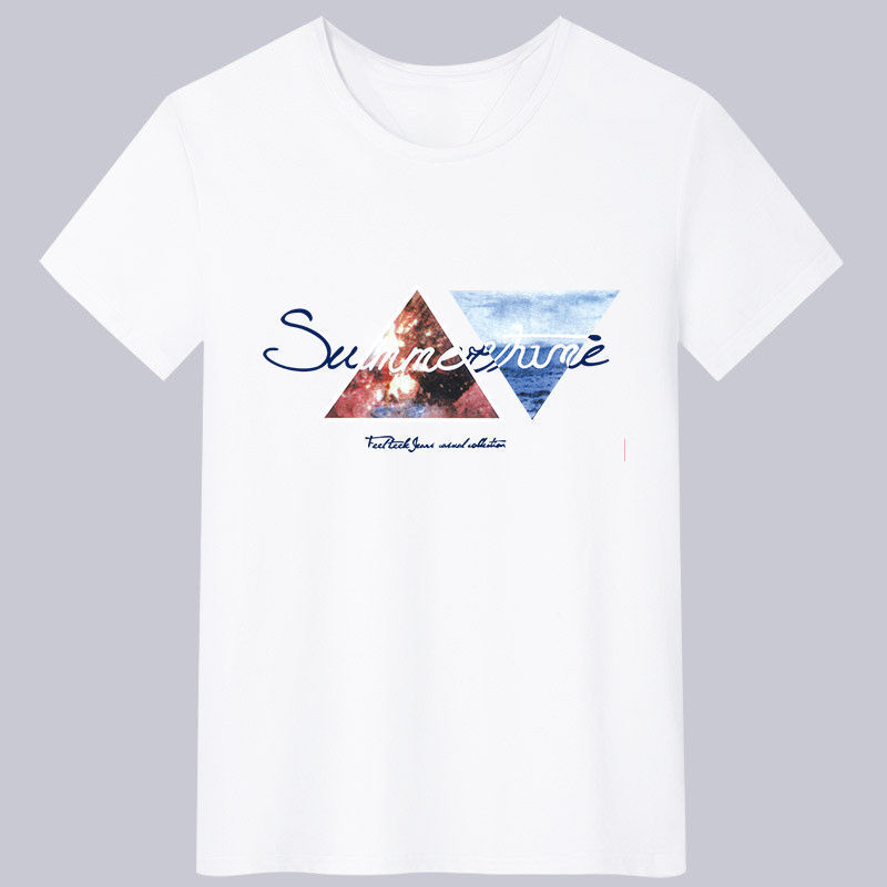 200g Japanese thickened thick pure cotton solid color short-sleeved base layer white T-shirt with pure white combed cotton men's and women's T-shirts inside 3