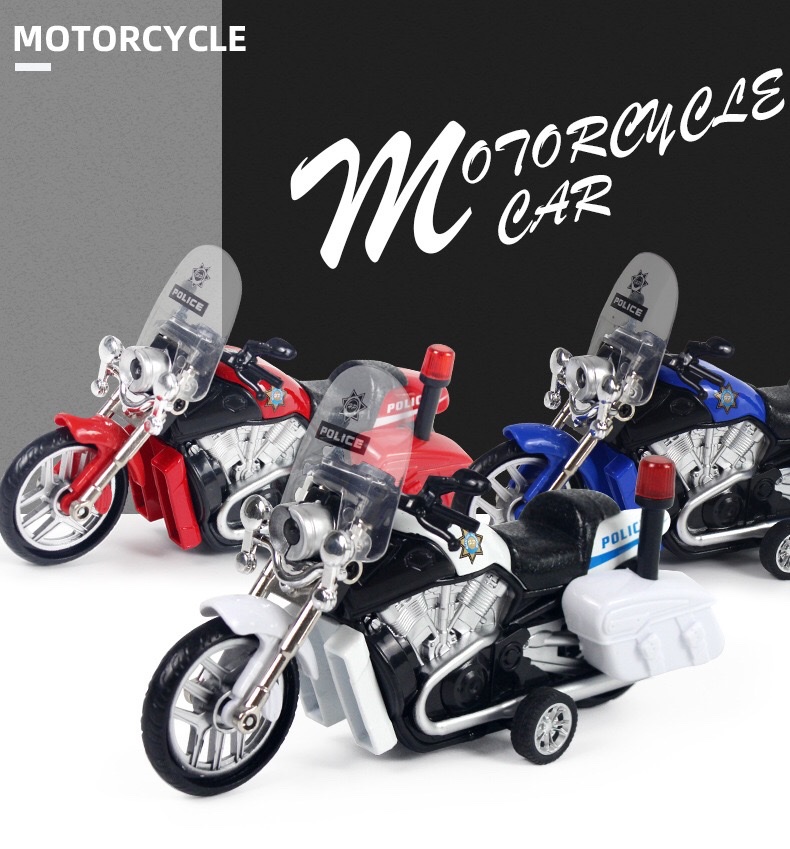 Simulación de aleación de motocicleta modelo de coche de policía bebé niños juguetes huai fuerza sonido luz niño regalo coche de juguete detail image 3