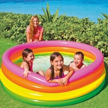 INTEX 56441 荧光四环充气水池儿童家用戏水池室内婴儿小孩海洋球池