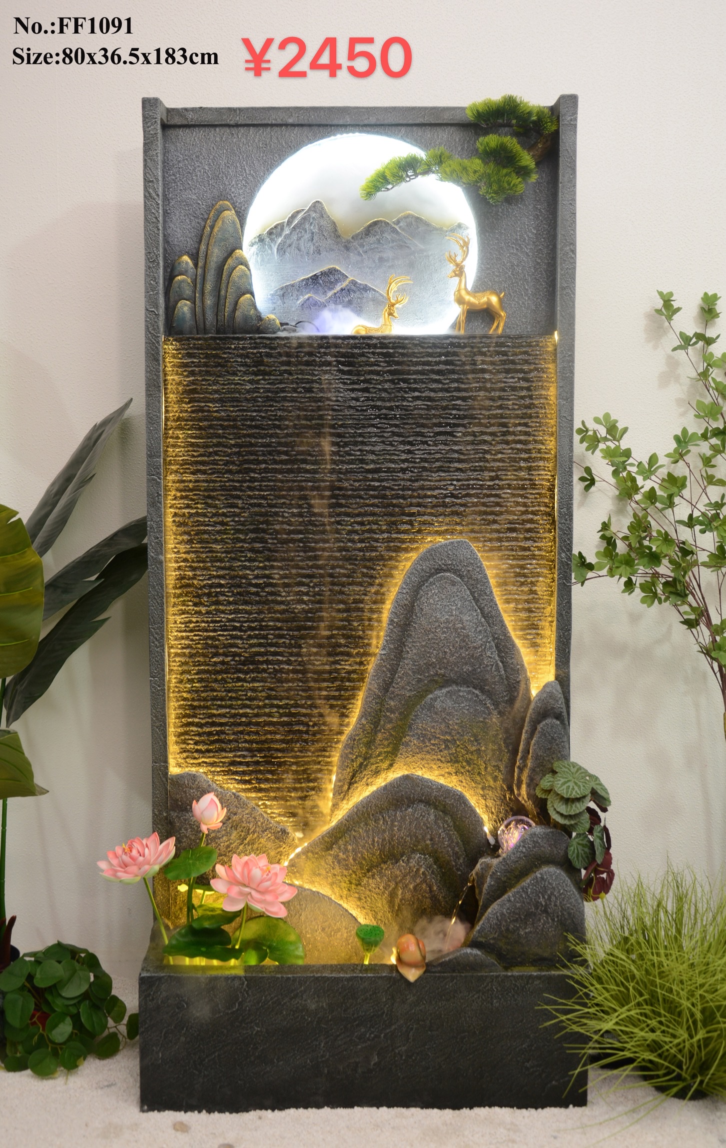 诸葛工艺庭院流水摆件阳台鱼池造景顶楼花园装饰布置景观鱼缸喷泉雾化加湿器爆款7279-273详情图10