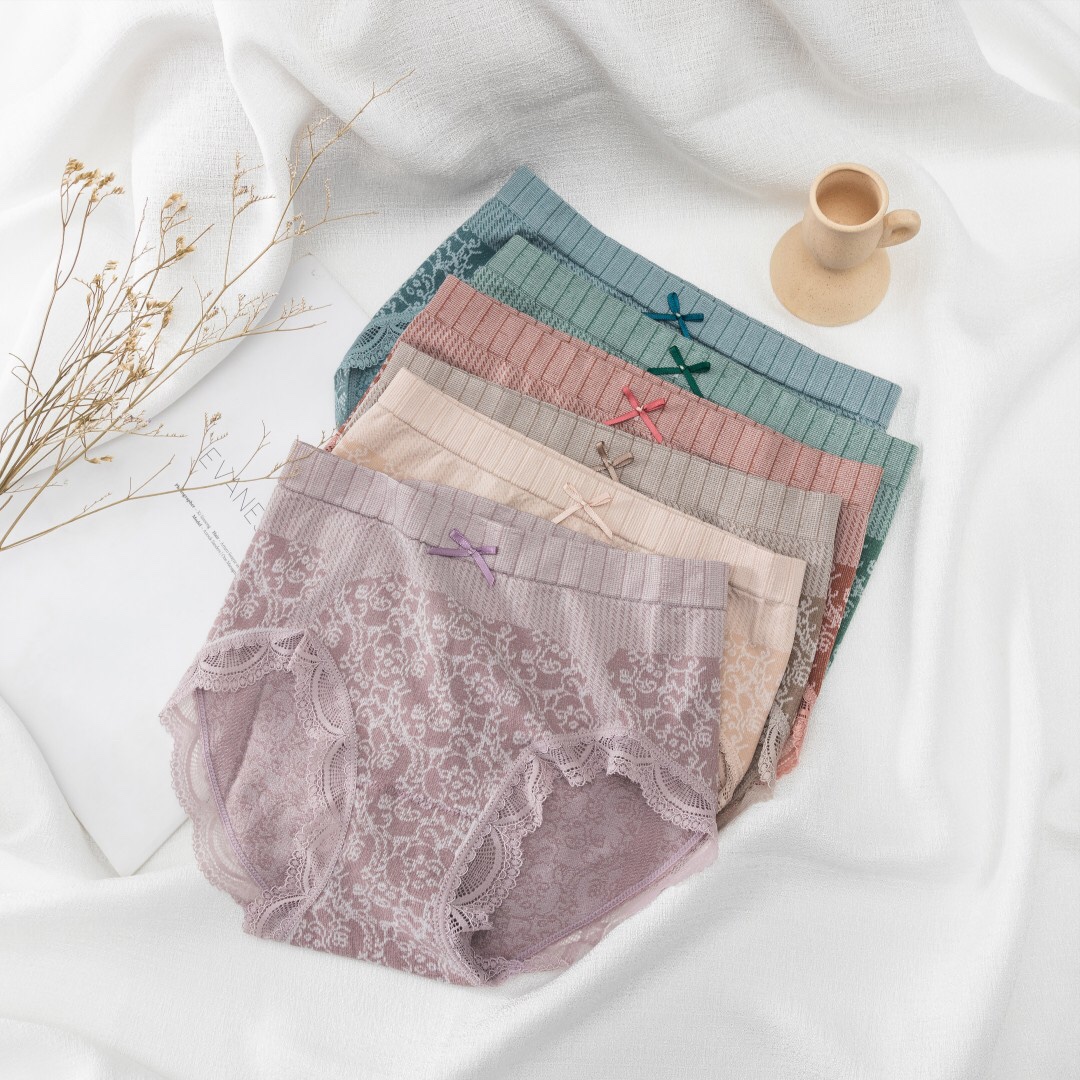 【 Powder Zhi Blue 】930#3 Package Package, Mid-High Waist Belly Pants, Female Graphene Antibacterial Pure Cotton Crotch Hip Lift Body Sculpting