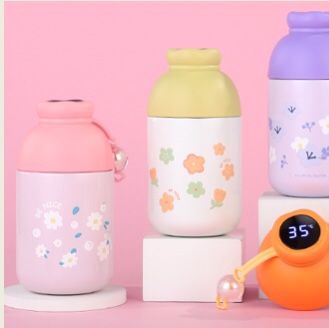 厂家直销新款糖果保温杯花朵带显示器L_8091-350ml