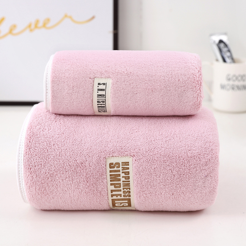Coral fleece bath towel, pure cotton sweat cloth edge, labeled cover towel, super absorbent detail image 7
