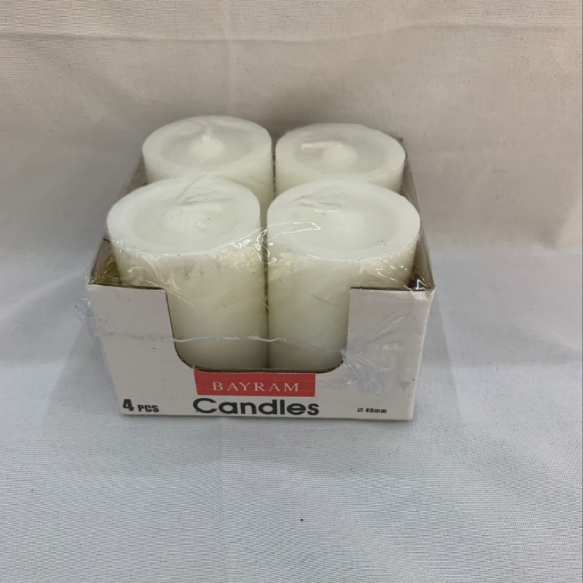 AT4045白色柱蜡无烟无味蜡烛欧式圆柱套装西餐厅酒店蜡烛