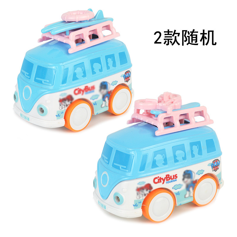 Cartoon Q-version alloy bus model, children's toy, alloy car model, force sound and light travel bus, bus decoration detail image 5