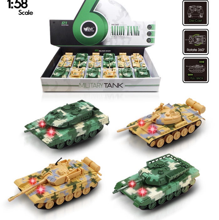 Collection of small tank model simulation ornaments, alloy military troop transport vehicle, sound and light force metal children's toy car