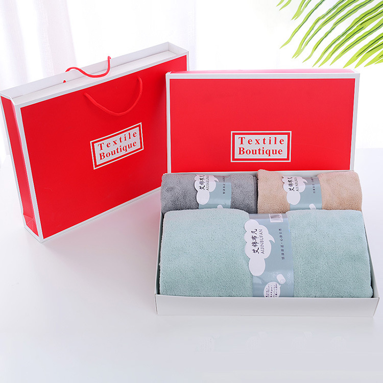 Japanese-style coral fleece absorbent bath towel thickened couple's towel gift given, 70*140cm detail image 11