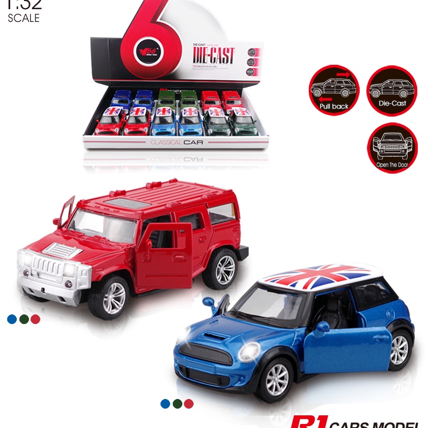 Cross-border new 1:32(mini/Hanma) alloy two-door rebound bike