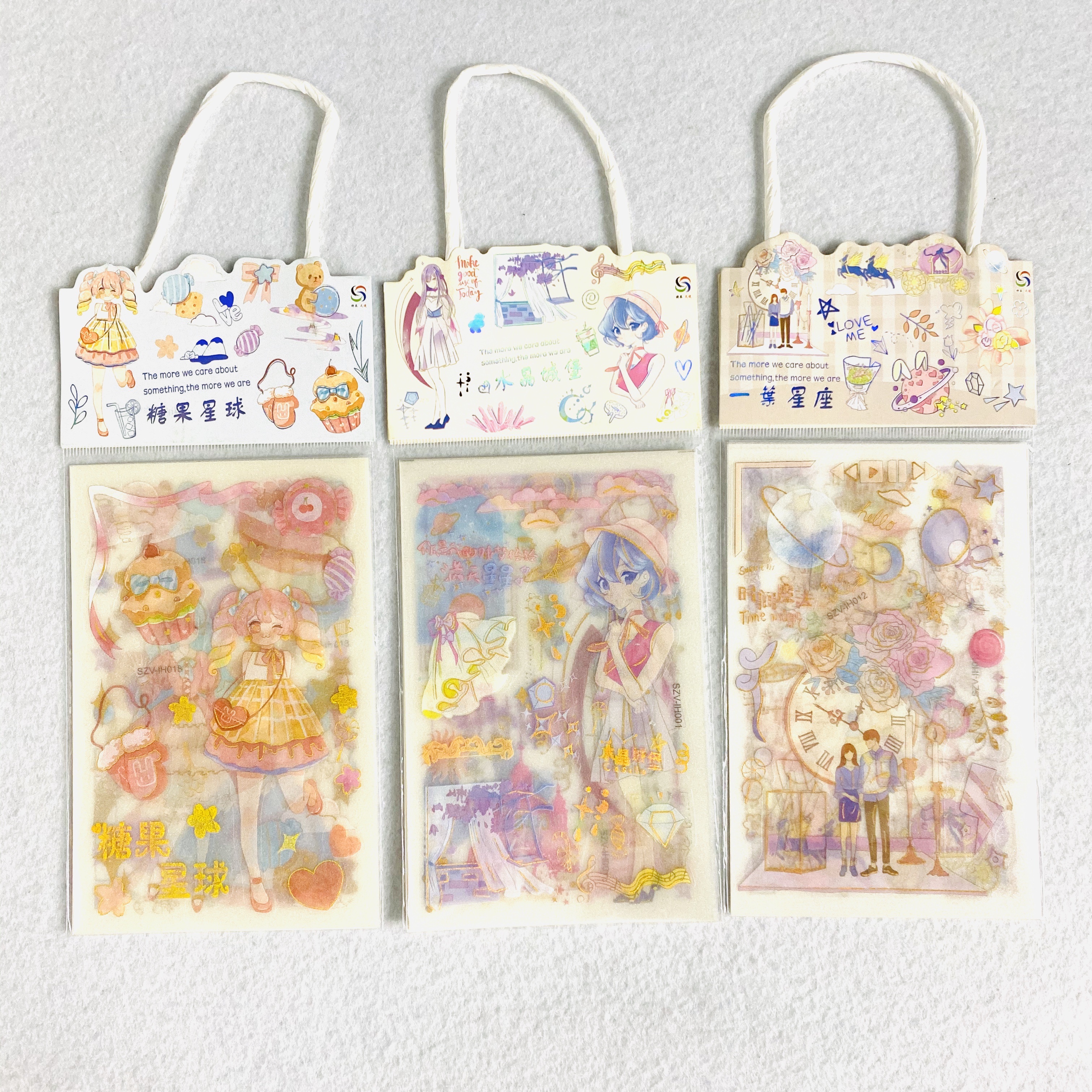 Hand-held boy cartoon constellation frosted planner stickers pic 4