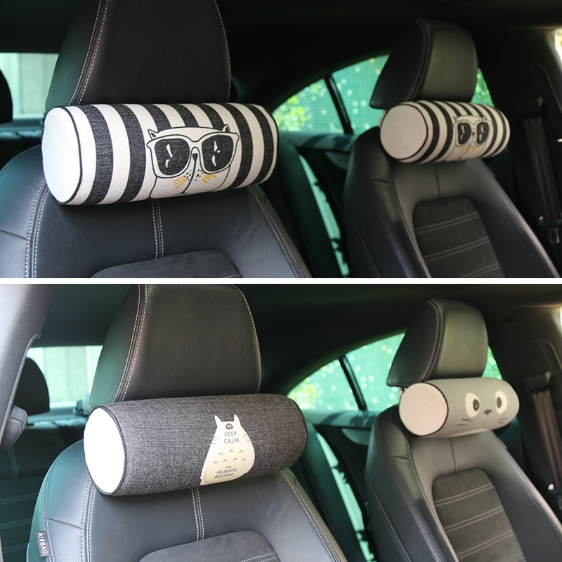 Cartoon cat car headrest, neck pillow, backrest, cervical vertebrae, lumbar support, memory foam, all-season universal decoration, couple and women's products 1