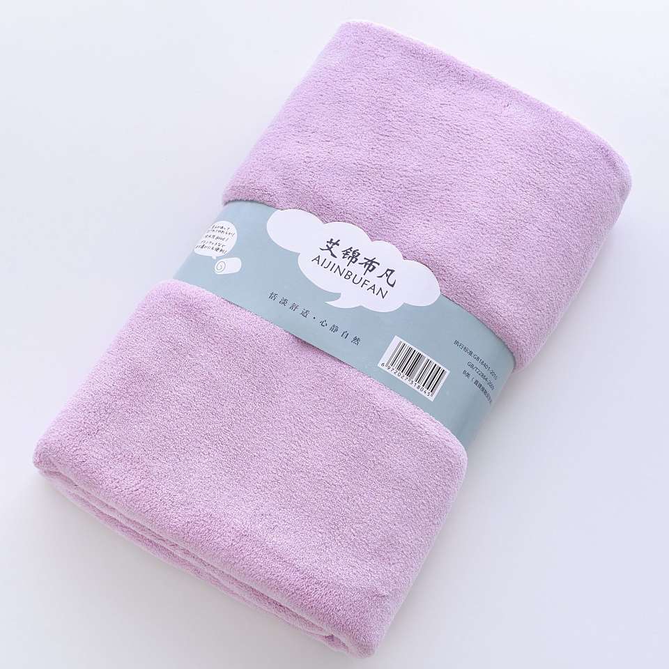 Japanese-style coral fleece absorbent bath towel thickened couple's towel gift given, 70*140cm detail image 5