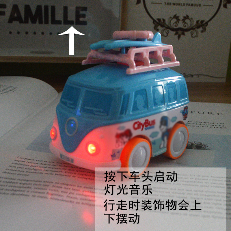 Dibujos animados q versión alloy bus model juguetes para niños alloy car mod huecos sonido y luz autobús de viaje autobús público detail image 3