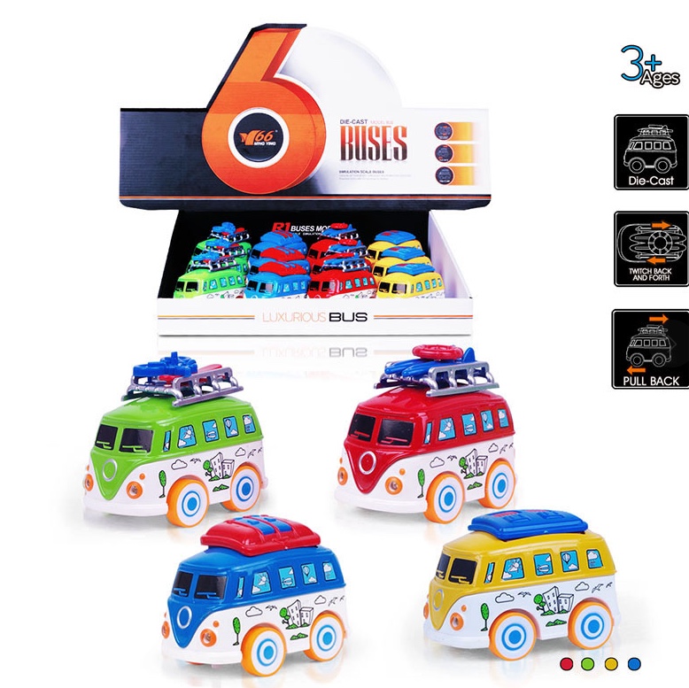Cartoon Q-version alloy bus model, children's toy, alloy car model, force sound and light travel bus, bus decoration